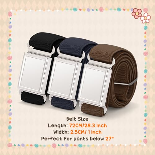 VONMELLI 3 pack Kids Adjustable Magnetic Belt Boys Girls Easy Clasp Stretchy Belt for School Uniform Pants4