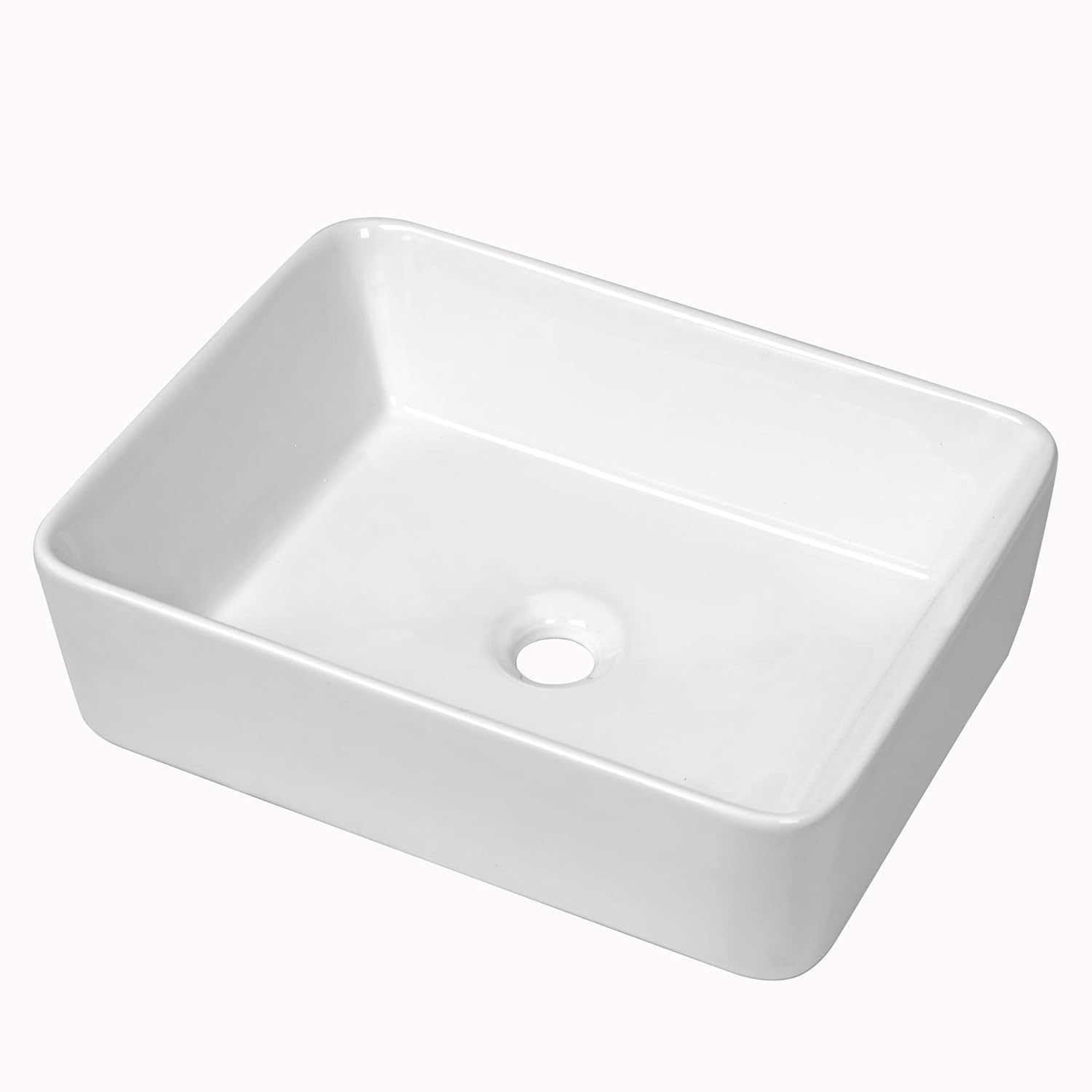 Vessel Sink Rectangular - IOROYO 19 x15 Modern Bathroom Sinks Rectangle Above Counter Porcelain Ceramic Lavatory Vanity Vessel Sink Art Basin