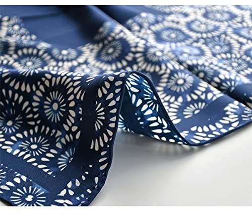 Prettystern Carré de Soie Unisexe – Petit Foulard en Soie Roulotté Main, Tour de Cou Léger, Printemps Été Femme Homme 03 Bleu – vue 4
