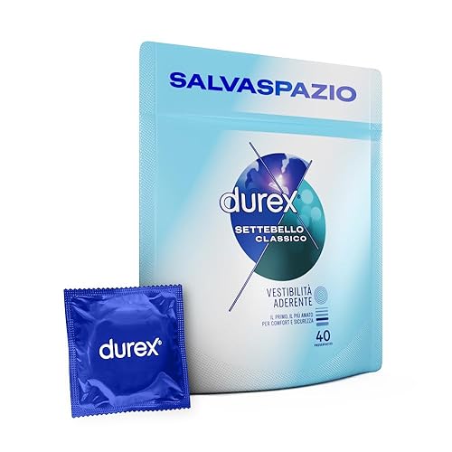 Immagine del prodotto Durex Settebello Preservativi Classici, Maxiformato da 40 profilattici, Esclusiva Online Confezione Riciclabile salvaspazio