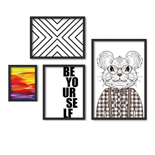 GAOYANG 6 Abstract Alphabet Pattern Combination Creative Decorative Painting Restaurant Frame Paintings Simple Mural Wall Paintings ( Color : B )