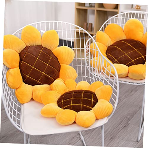 Image of RVA 3D Sunflower Flower Floor Pillow Seating Cushion Mat Yellow Color 45cm | Head Rest Use in Car, Kids & Girls Room Decoration | Floor Cushion for Bedroom Living Room