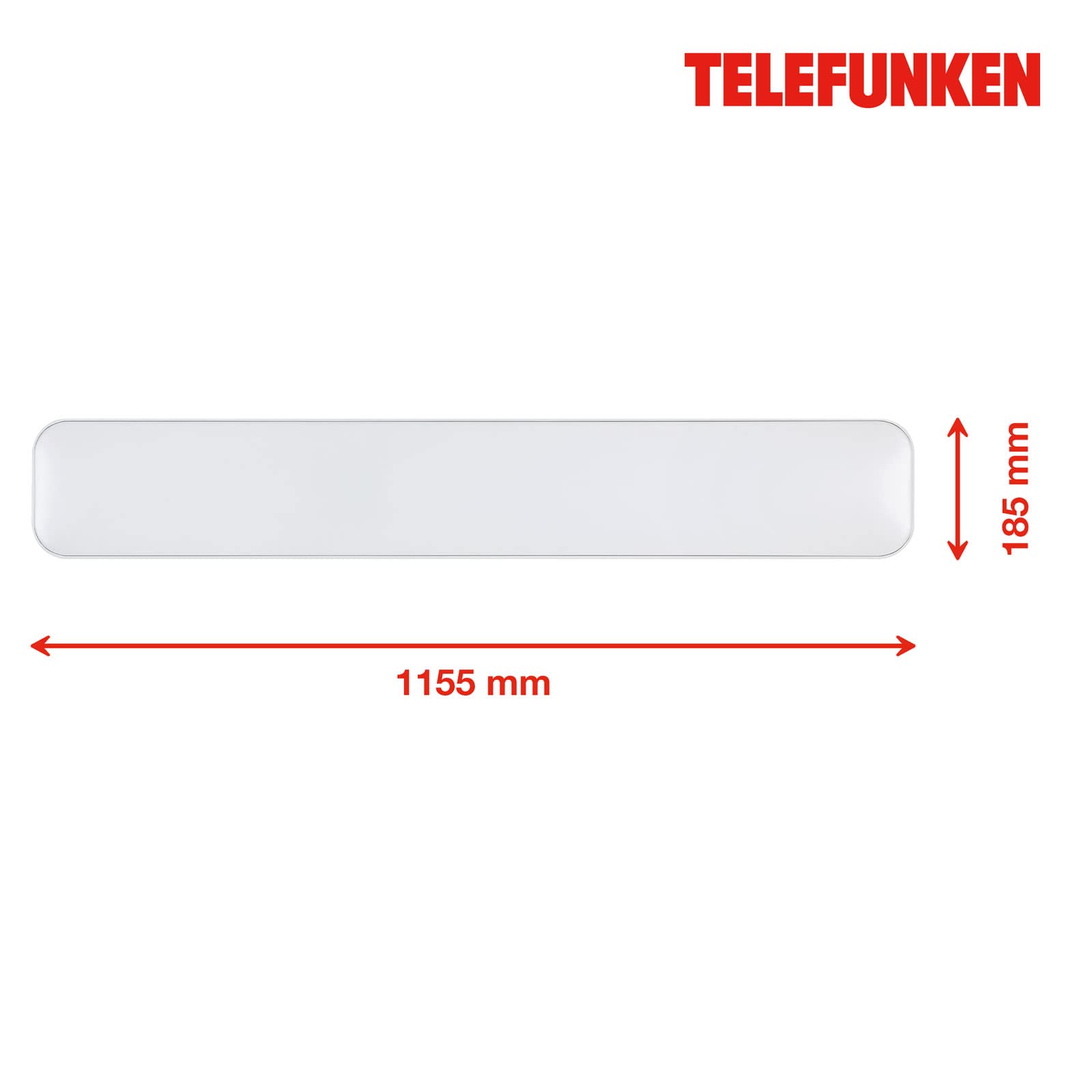 Telefunken - Lampa sufitowa LED, ściemniana, lampa sufitowa LED, do kuchni, warsztatu, ściemniana za pomocą przełącznika ściennego, neutralne białe światło, 49 W, 5300 lm, biała