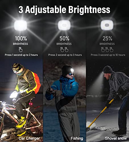 Deilin Upgraded Unisex Led Lighted Beanie Hat, Rechargeable Adjustable Brightness Headlamp Winter Led Hat Light #TOP3