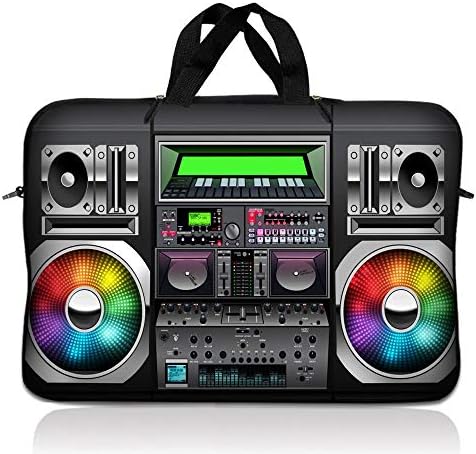 Laptop Skin Shop 15" - 15.6" Neoprene Laptop Sleeve Bag Carrying Case with Handle - Boom Box Music