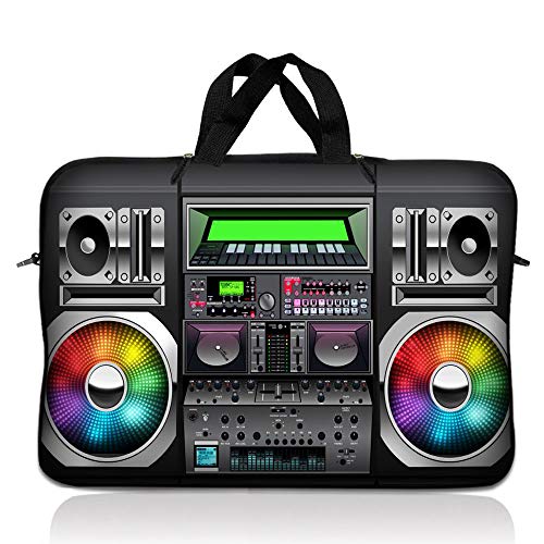 Laptop Skin Shop 15" - 15.6" Neoprene Laptop Sleeve Bag Carrying Case With Handle - Boom Box Music #TOP1