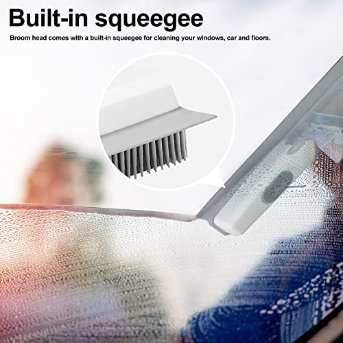 Rubber Brush With Squeegee Carpet Cleaning Brush For Pet Hair Remover,Fur Remover Broom With Squeegee Carpet Rake Magic Broom Cleaning Tools For Pet Hair #TOP4