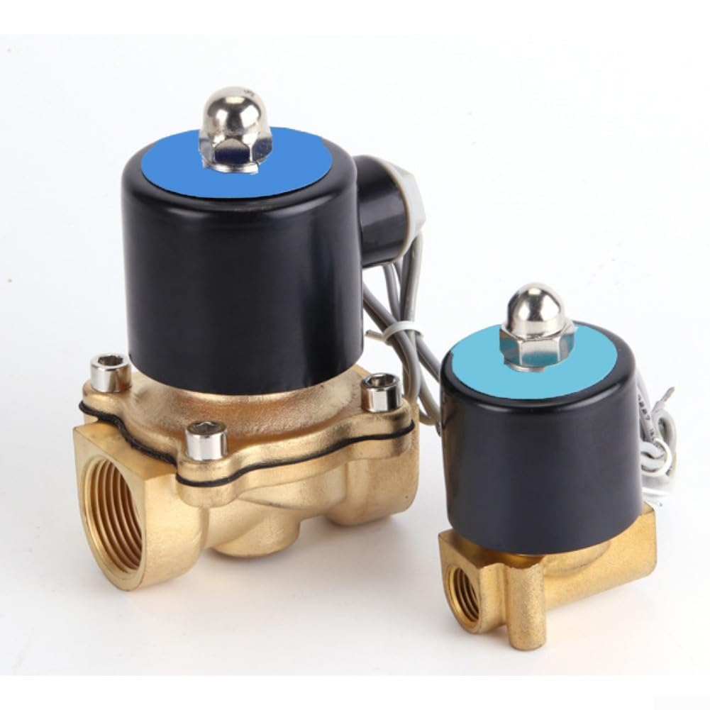 Valvola solenoide in ottone AC220V normalmente chiusa a 2 vie per applicazioni non corrosive di aria, acqua, olio, in officine industriali, irrigazione da giardino (59 mm)