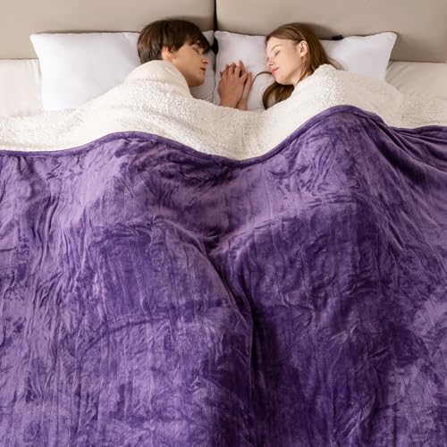 Image of Bearhug Electric Blanket King Size 100 inch x 90 inch, Dual Controller Heated Blanket, Velvet & Sherpa, 10-Heating Level & 0.5-12H Auto Off, Over-Heat Protect, ETL, Machine Washable