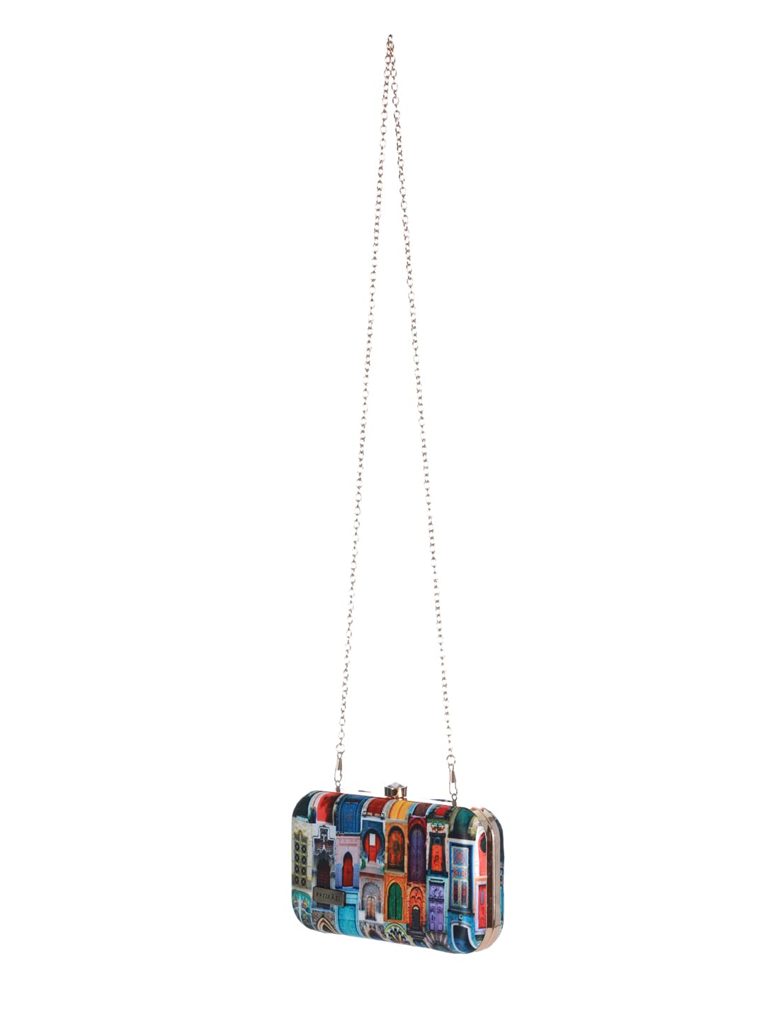 Priyaasi Urban Streets Printed Clutch for Women’s, Girls- Casual, Stylish Fashionable Ladies Purse Wallet/Hand Clutch with Detachable Chain Sling Strap, Multicolor - Image 7 thumbnail