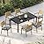 Grand patio Patio Dining Set 7, Outside Dining Set, Patio Furniture Sets for 6, Outdoor Furniture with 6 Open Woven Chair and Outdoor Table 4-6 Person Use for Yard, Poolside, Parties-Grey