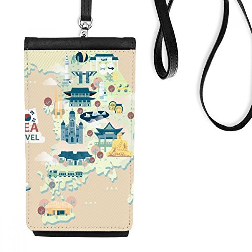 Sac téléphone en cuir noir DIYthinker Voyage en Corée