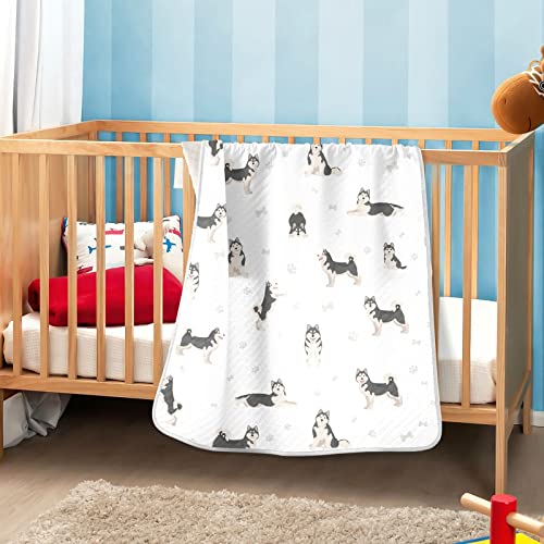 Image of Cotton Dog Swaddle Blanket for Infants, Lightweight Soft Swaddling Blanket for Crib, Stroller, Receiver, Puppy, 30x40 in