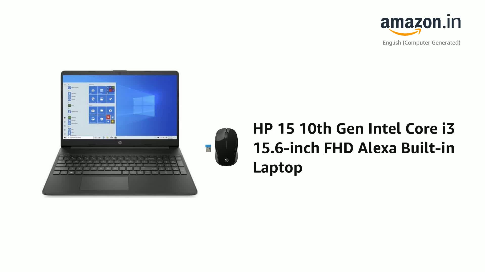 HP 15 10th Gen Intel Core i3 15.6-inch FHD Alexa Built-in Laptop