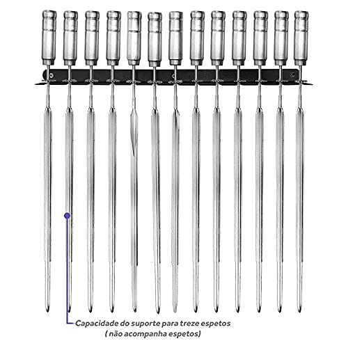 Suporte para 13 Espetos de Churrasco de Parede