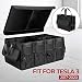 BougeRV Tesla Model 3 Trunk Organizer Accessories, Auto Durable Collapsible Cargo Storage with Non Slip Bottom Strips, Securing Straps and Foldable Cover for All SUV Sedan