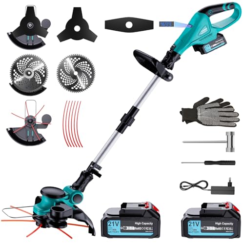 Olubfdh Tagliaerba con batteria 21 V 1000 W, motore senza spazzole 3 in 1, con batteria 8000 mAh con...