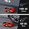 CARSUN AC/DC Tire Inflator Portable Air Compressor, Dual Power for Home 110V AC and Car 12V DC Air Pump with Pressure Gauge, Auto Shutoff, Tire Pump for Car Motorcycle Bike and Other Inflatables, Red #1
