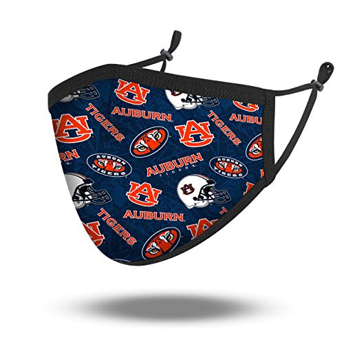 Fabrique Innovations NCAA Auburn Tigers, 100% Cotton, Double Layer, Washable & Reusable, Non-Medical Face Mask