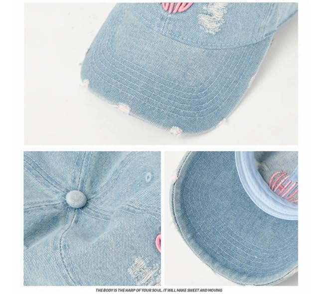 Image of Handcuffs Cap for Men Women Denim Stylish Baseball Caps Adjustable Free Size Hats | Gym Accessories | Sun Protective Hat