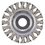 RHODIUS ERBZ | 1 Stück Ø 125 mm Scheibenbürste Edelstahl | gezopfter Draht 0,5 mm, Drahtbürste Winkelschleifer, Reinigungsbürste, Rundbürste