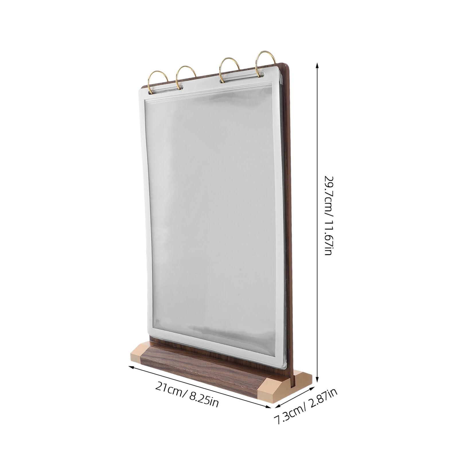 Soporte para Menú de Mesa Abatible de Madera de Nogal Expositor A4 de 6 Páginas para Restaurantes y Cafeterías Soporte para Letreros de Escritorio Elegante y Funcional