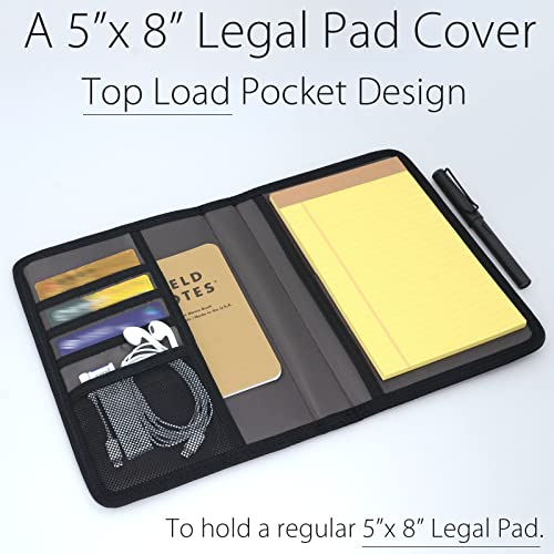 Diodrio Journal Notebook Cover For Travel 5.5 X 8.25 A5 Moleskine Leuchtturm 1917 Journal Notebook Planner Sketchbook Legal Pad, Refillable, Water Resistant, Elastic Band, Inner Pockets, Black #TOP5