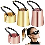 Design raffinato: fibbia a coda di cavallo con un design elegante, nuova e affascinante, chiusura elastica, una coda di cavallo chic in pochi secondi.Un semplice design geometrico lo rende più delicato, ti rende più alla moda e mostra personalità