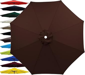 Outdoor Patio Umbrella Replacement Canopy, 6 Ribs 8 Ribs Umbrella Canopy Cover Replacement Fabric, Parasol Top Cover Replacement Polyester Fabric, Canopy Onl