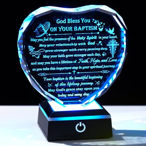 Arikyrist Crystal Heart Baptism Gifts for Girl Boys Adult Women Men 2026