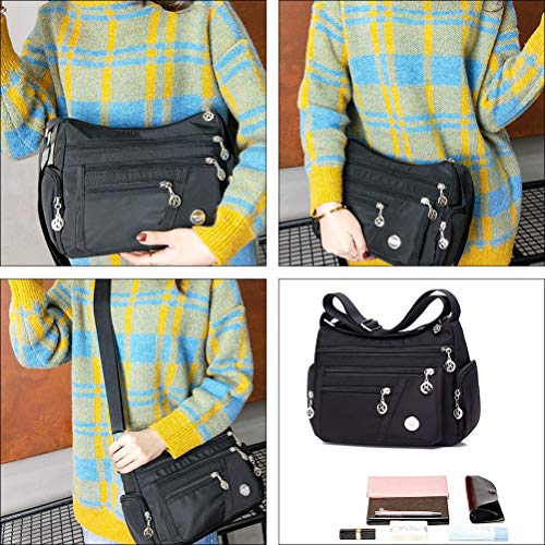 1 Unidade Bolsa Mensageiro Multicamadas Bolsa De Ombro Saco De Armazenamento Bolsa De Náilon Saco Ec