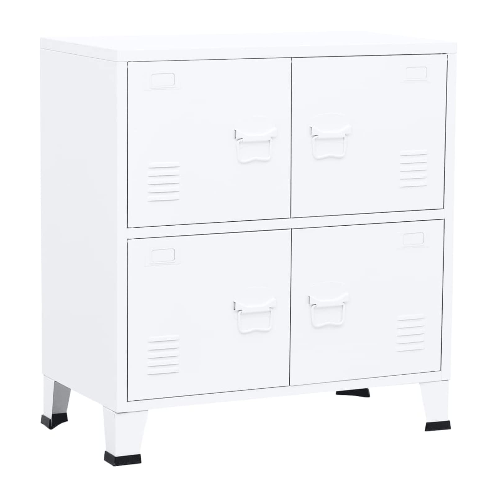 Homgoday Casa Mobilia Armadio Classificatore Industriale Bianco 75x40x80 cm Acciaio, Salvaspazio Armadietto da Esterno, Mobili Esterno Balcone per Soggiorno, Ufficio, Camera da Letto, Bagno