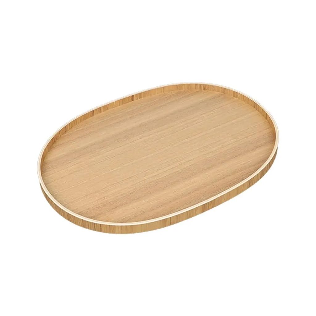 Wooden Natural Household Solid Dessert Tray suitable for Kitchen Supplies Dinner Plate Serving Tray (Color : Wood)