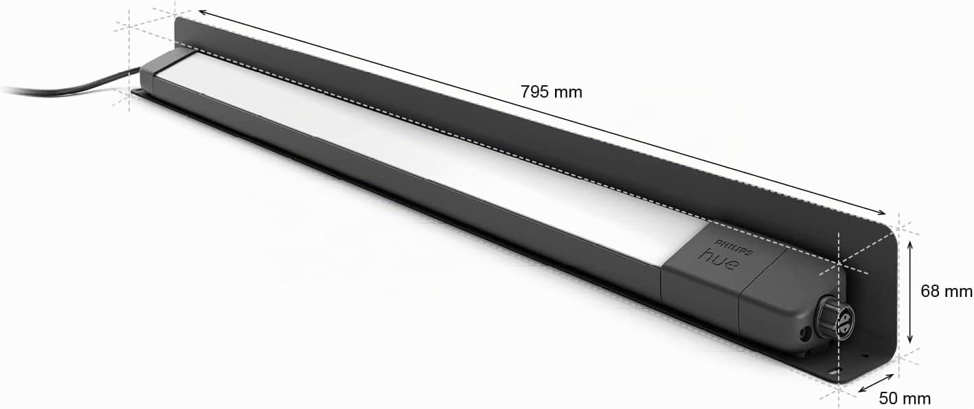 Philips Hue White & Color Ambiance Amarant Wandfluter (1.420 lm), dimmbare Gartenleuchte für das Hue Lichtsystem mit 16 Mio. Farben, smarte Lichtsteuerung über Sprache oder App, schwarz