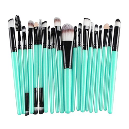 Euone 20 pcs Makeup Brush Set tools Make-up Toiletry Kit Wool Make Up Brush Set (Black)