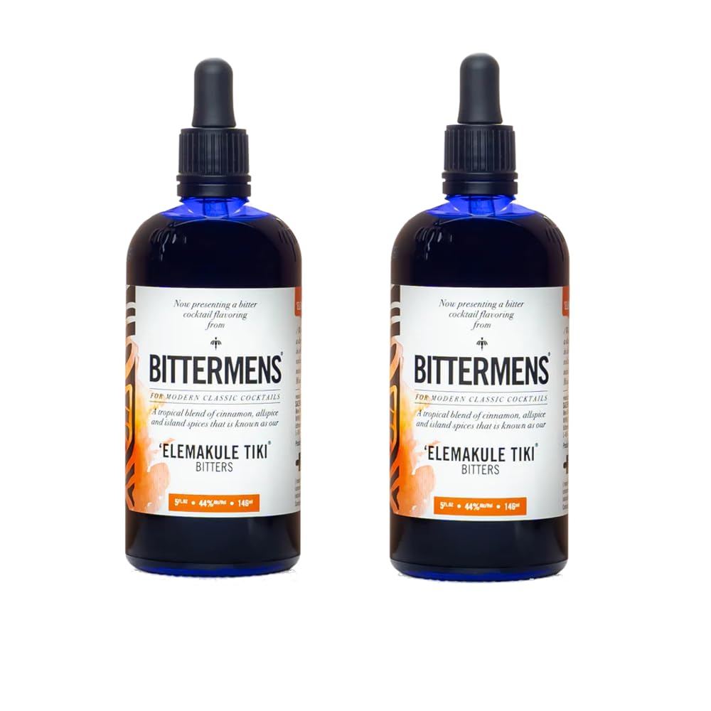 Bittermens Elemakule Tiki Bitters, 5oz (Pack of 2) - For Modern Cocktails, A Taste of the Islands; Mix in Tiki Drinks as Well as Cocktails Made with Dark Spirits