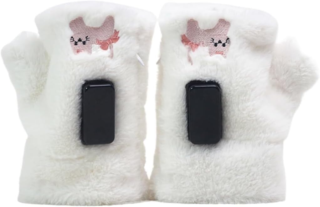 [BIVVI] 電熱手袋インテリジェントワイヤレスハンドウォーマー充電式ぬいぐるみかわいい冬サイクリング用