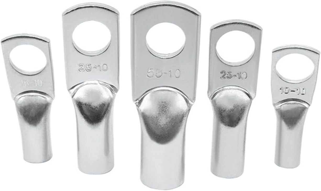 Terminals 10PCS JG Marine Terminal JG35 JG50 JG70 35-70 MM ² Cable Lug Copper Tinned Electrical Lug Wire Connector 2-2/0 AWG(JG35-8)