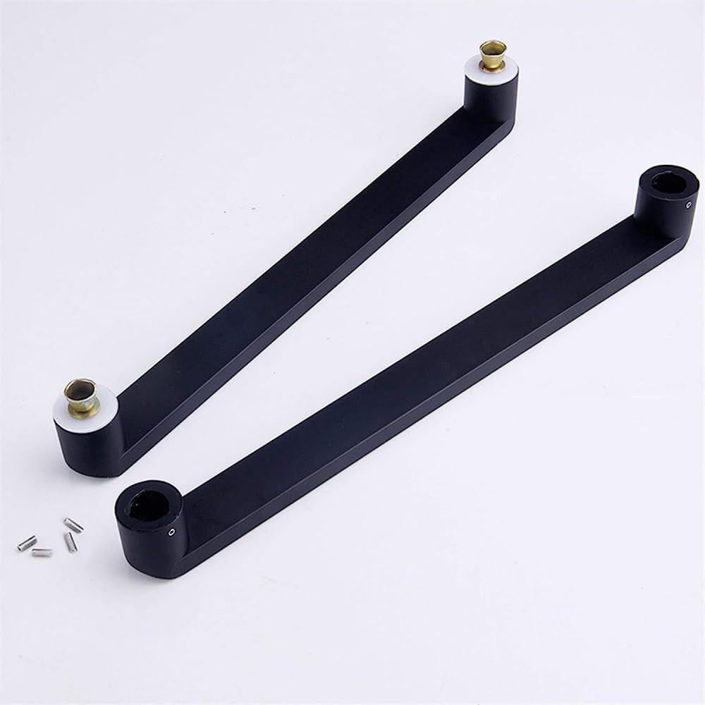 Replacement Shower Glass Door Handle, Black 304 Stainless Steel Pull Push Door Handle Sets, Hole-to-Hole Installation-300mm