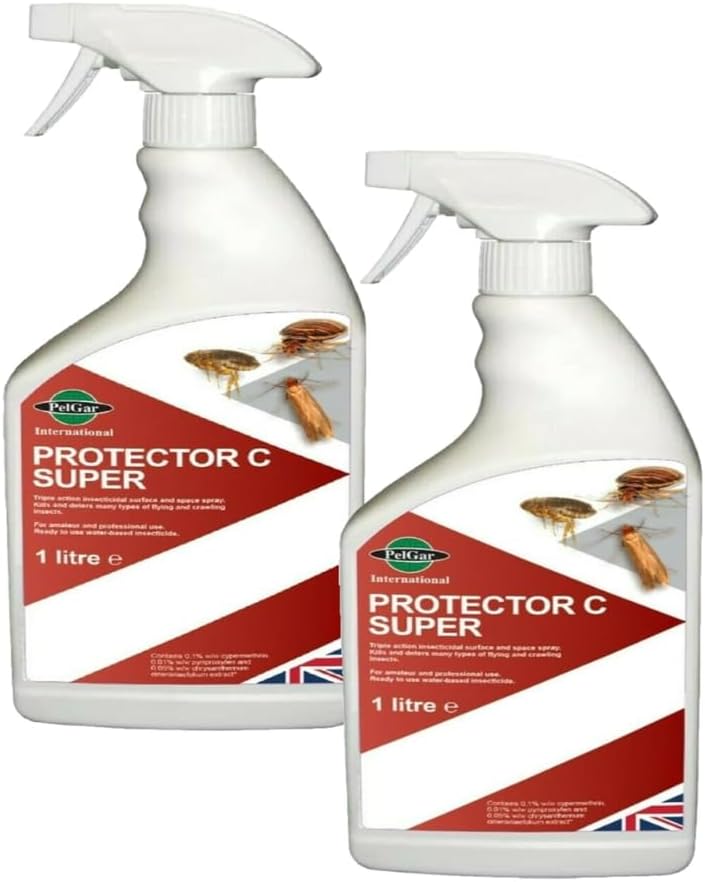 Bed Bug, Flea and All Insects Killer Spray Fast Acting Professional Strength Protector C Super in 1 Lit pack (2)