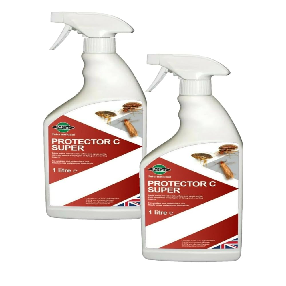 Bed Bug, Flea and All Insects Killer Spray Fast Acting Professional Strength Protector C Super in 1 Lit pack (2)