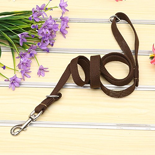 GH8 Length 130cm x Width 2.0cm Hand Knitting Nylon Hands Free Dog Leash Premium Running Dog Leash Brown