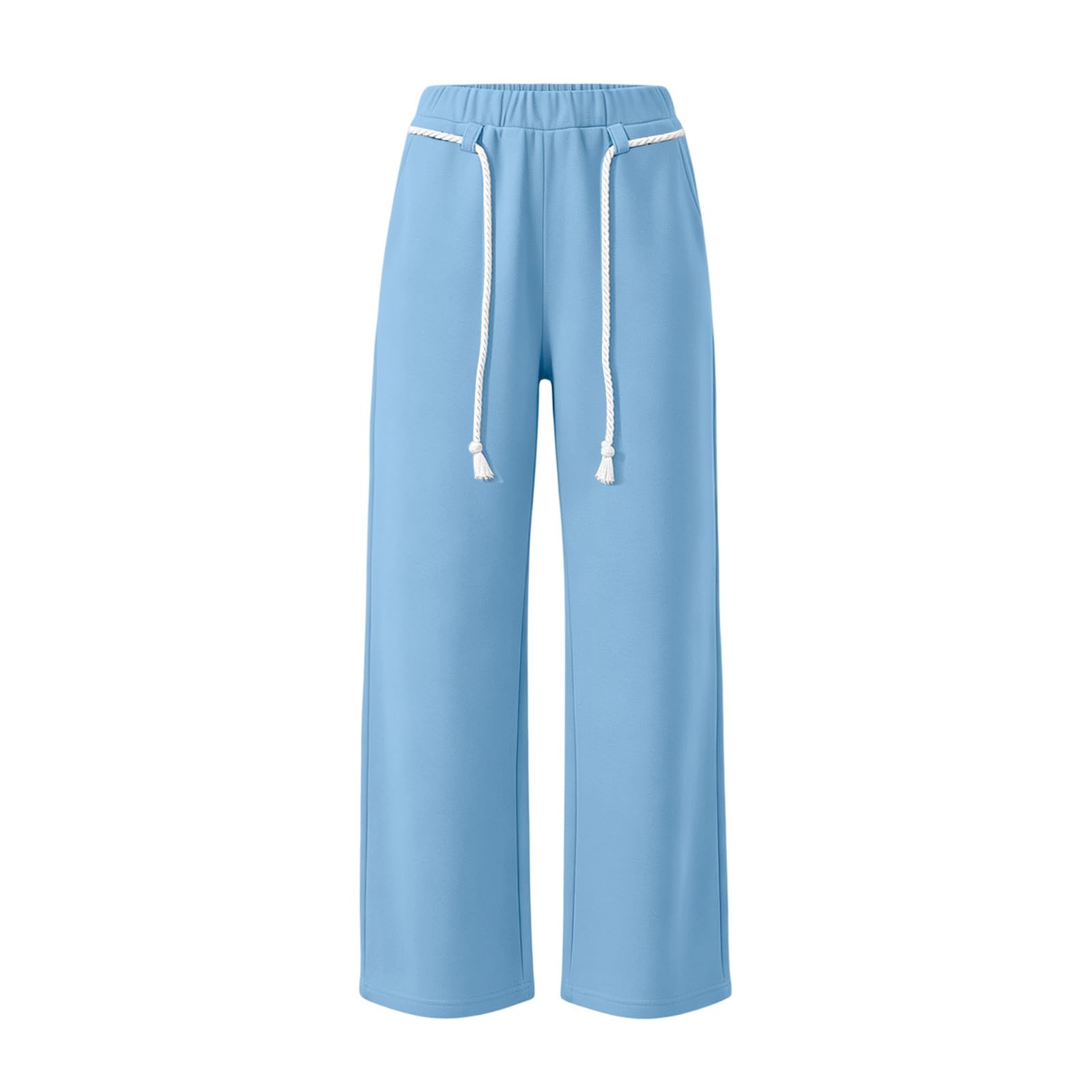 Pantaloni Tuta Donna Pantaloni da Corsa con Elastico in Vita Pantalone Sportivi con Tasche e Coulisse Comodi Pant Lunghi Tinta Unita Pantalone Baggy a Gamba Larga per Allenamento Jogging Fitness