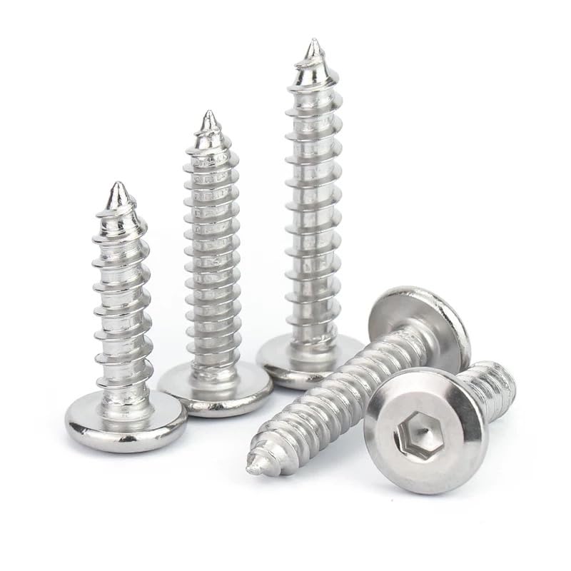 Conector de muebles de acero inoxidable ss304 tornillos autorroscantes de cabeza plana hexagonal m2-m6 (100,M5 x 25 mm)