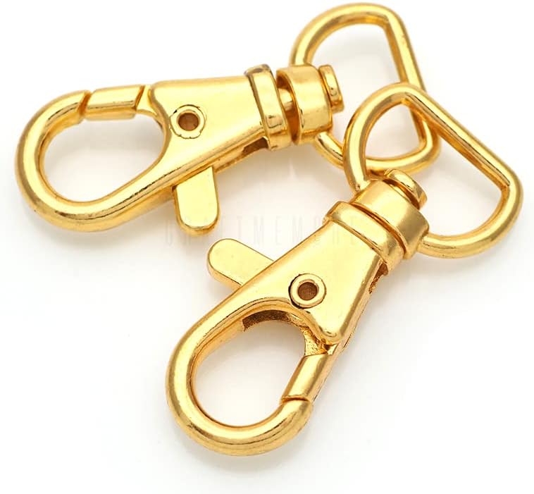 20pcs Swivel Lobster Claw Clasp Trigger Snap Hooks for Purse Making Macrame Lanyard Clip CSPS (1/2 Inch, Gold)