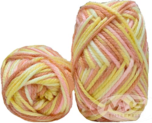 Image of Ganga Knitting Yarn Thick Chunky Wool, Mustard Mix 500 gm Best Used with Knitting Needles, Crochet Needles Wool Yarn for Knitting. by Ganga