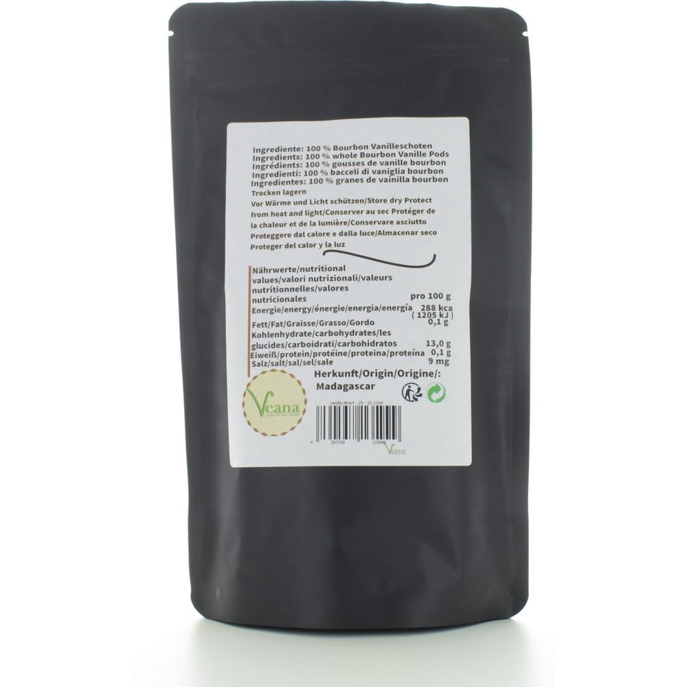 Bourbon Vainas de vainilla (25 unidades, 10-11 cm), calidad gourmet superior, grado A, 100% natural de Madagascar
