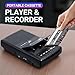 Portable Cassette Player Tape Recorder,Cassette Players Recorder, Cassettes Tape Digital Converter to USB Flash Disk, Built-in Speaker, Retractable Handle, One-Touch Recording(Black)