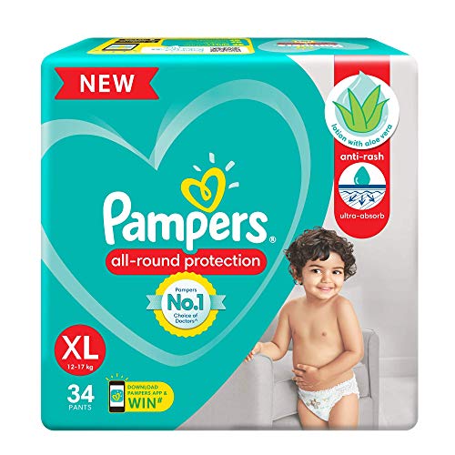 Image of Pampers Diaper Pants, XL, 56 Count & Pampers Diapers Pants, Extra Large,for Unisex Baby, 34 Count