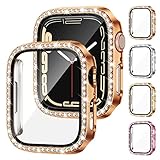 【Glitzer-Design mit doppelten Strasssteinen】 Doeshine Auf der Uhrenmaske sind doppelt funkelnde Strasssteine ​​eingelegt, und die Apple Watch Serie 8 / Apple Watch Serie 7 Abdeckung verwendet eine spezielle Galvanisierungstechnologie, damit Ihre Apple Watch Serie 8 / 7 anders aussieht, und Sie erhalten viele Komplimente. Modisch und langlebig, perfekt für die Arbeit und schicke Anlässe. Mehrere Uhrenetuis für Ihren täglichen Bedarf.